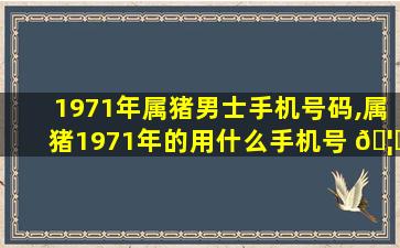 1971年属猪男士手机号码,属猪1971年的用什么手机号 🦅 好